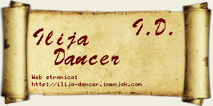 Ilija Dancer vizit kartica